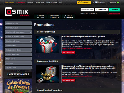 Meilleures promotions casino en ligne casino Cosmik