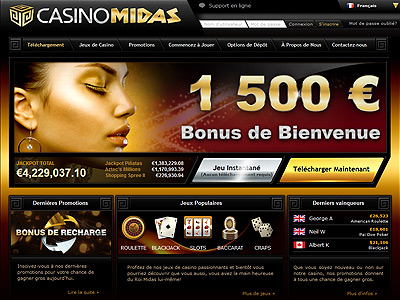 Casino en ligne Midas, jeux de table, machines à sous, vidéo Poker