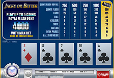 Video Poker sans t&eacute;l&eacute;chargement ! Cliquez pour jouer!!