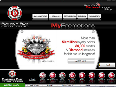 Play the latest slots machines with online casino Platinum Play