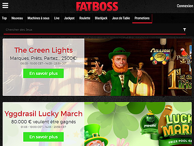 Les jeux d'argent du casino en ligne FatBoss