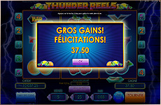 Gros gain (Big Win) sur Thunder Reels