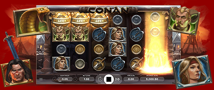 Place au barbare qui sommeille en vous avec l'incroyable jeu de casino Conan par NetEnt !