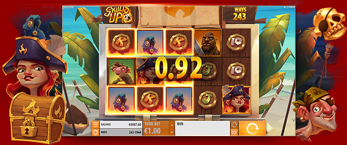 Machine à sous vidéo sur le thème des Pirates, Skulls Up! est la nouvelle slot Quickspin !