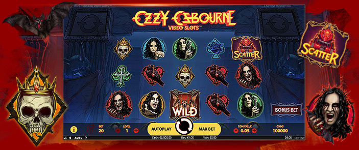 La célèbre légende du Rock Ozzy Ozbourne en version machine à sous de casino en ligne ! 
