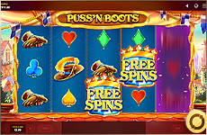 Bonus FREE SPINS sur la machine à sous Puss'n Boots