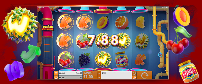 Explosions de gains aux rendez-vous sur la slot casino Durian Dynamite ! 